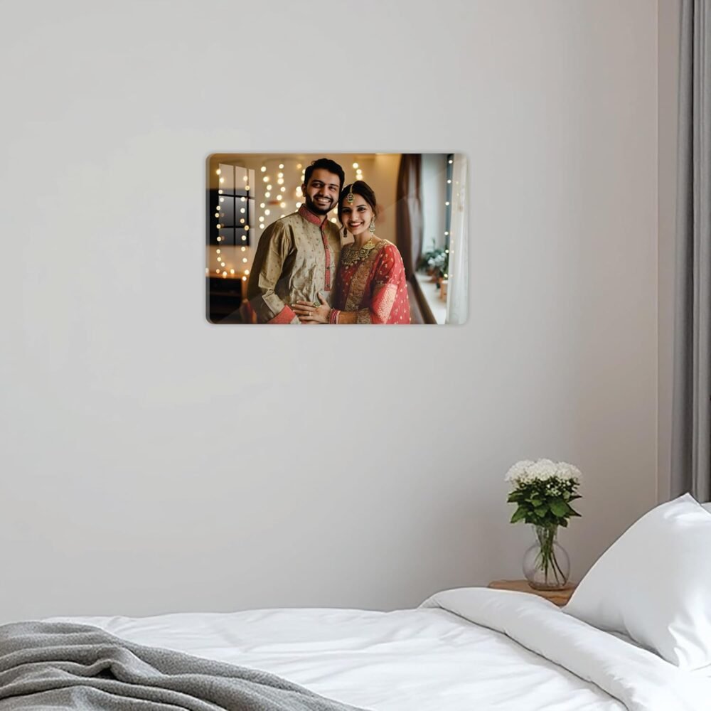 Customized Acrylic Photo Frame, Personalized Clear Wall Mount Frameless Rectangular Poster Frame For Anniversary, Birthday, Special Moment - Image 2