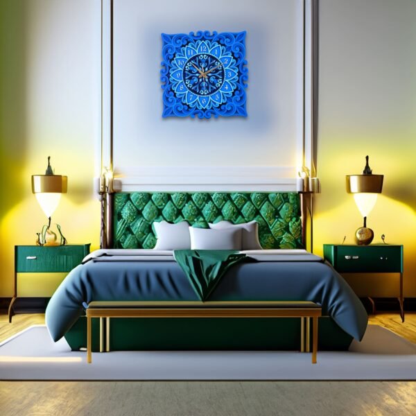 Azure Sunflower Antique Wall Clock
