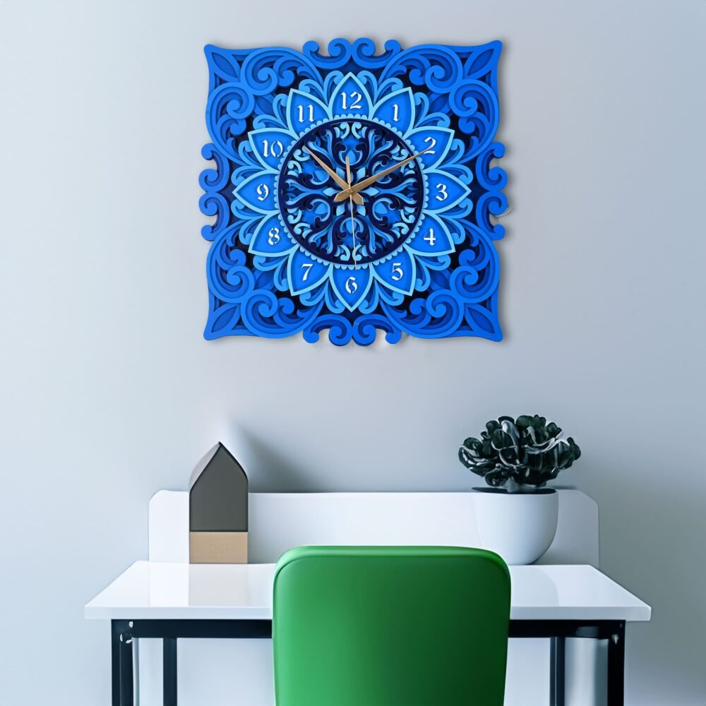 Azure Sunflower Antique Wall Clock - Image 2