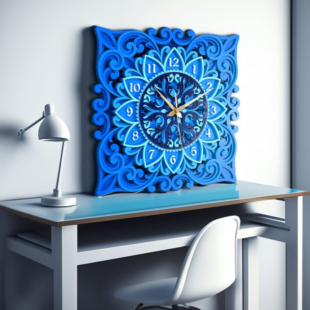 Azure Sunflower Antique Wall Clock - Image 4