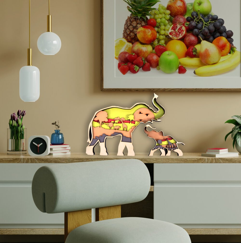 Elephant With Baby Elephatn Table Top - Image 3