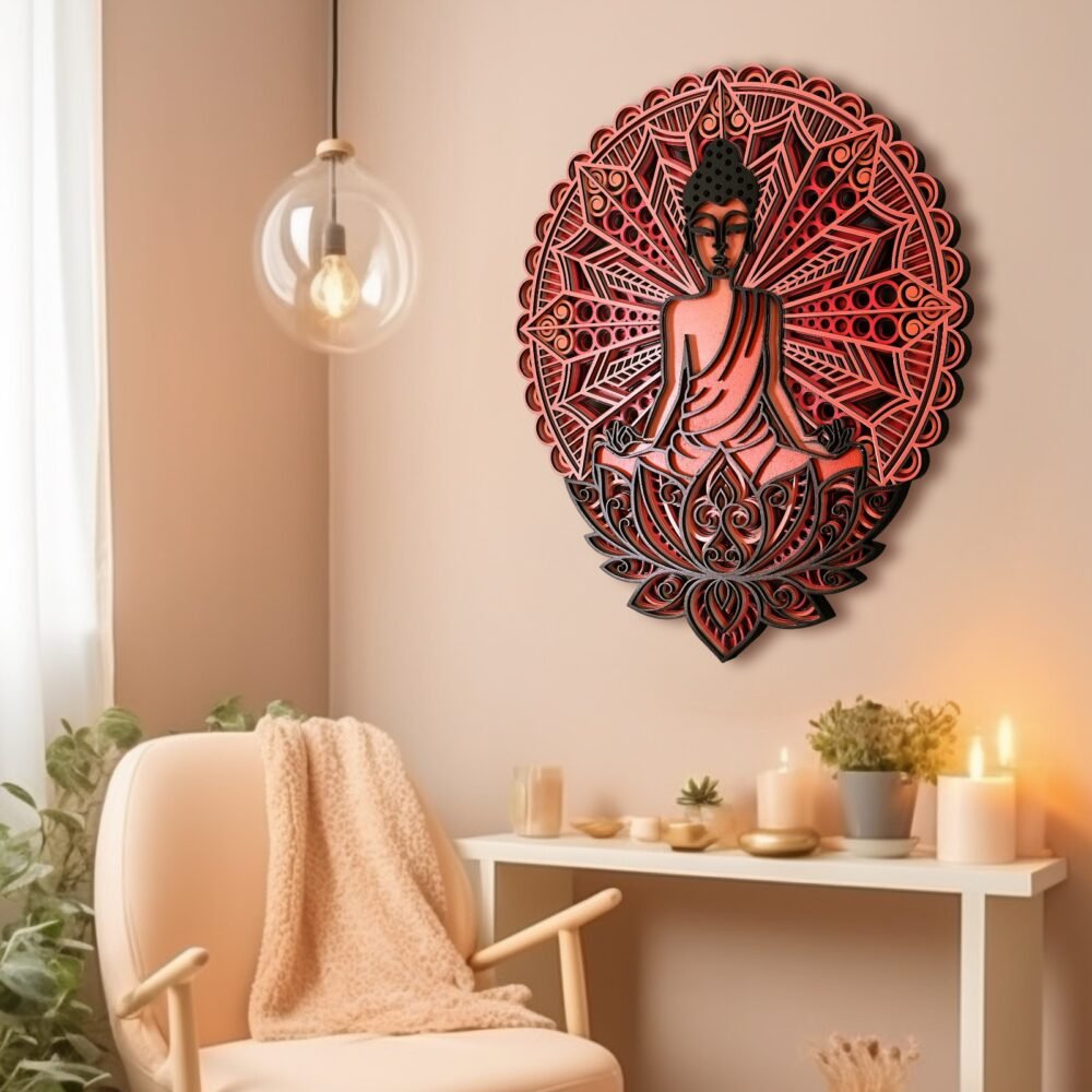 Lotus Buddha  Antique Wall Art