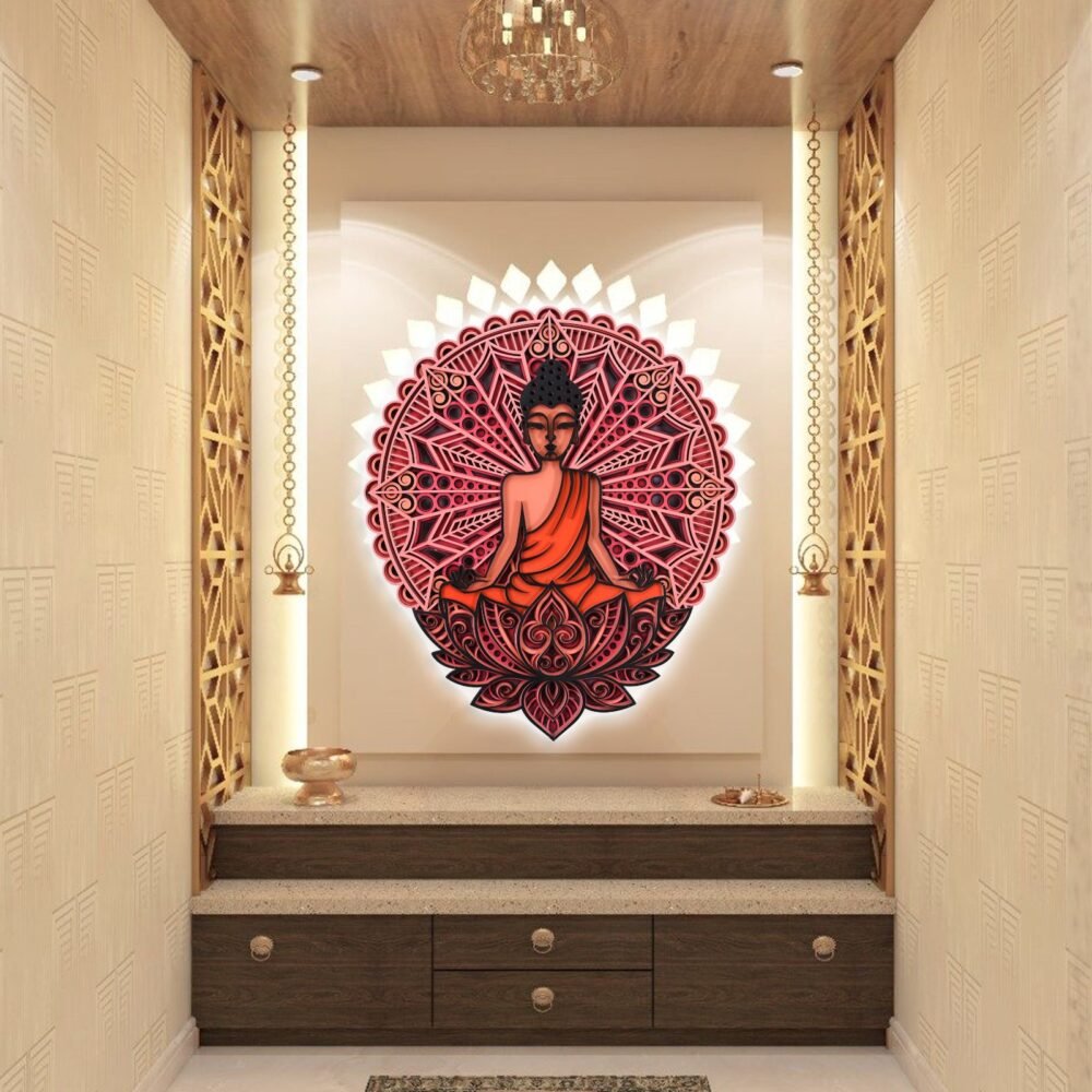 Lotus Buddha  Antique Wall Art - Image 4